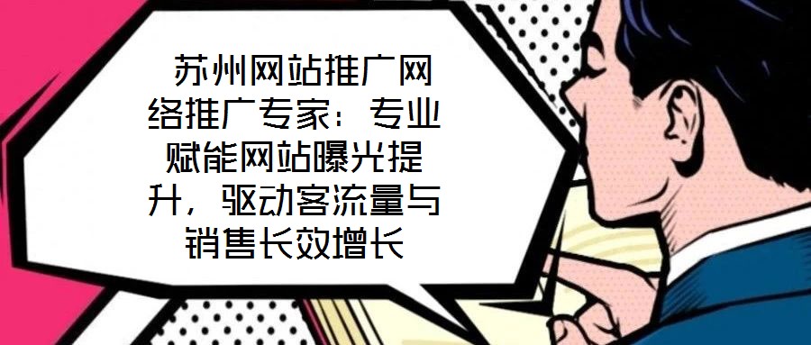 蘇州網站推廣網絡推廣專家:專業(yè)賦能網站曝光提升,驅動客流量與銷售長效增長